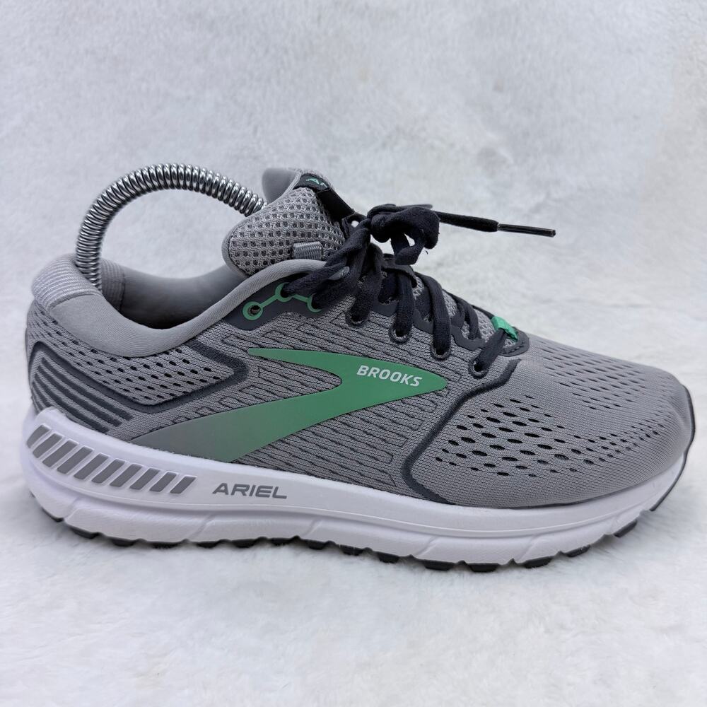 Brooks Ariel 20 Womens Running Shoes Alloy Blackened Pearl Green Size 8 Wide
